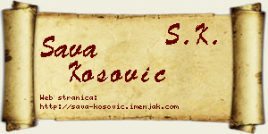 Sava Kosović vizit kartica